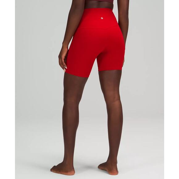 Lululemon Athletica Align™ High-Rise Short 8" Deep Red Biker Fitted EUC 6 - Picture 2 of 6